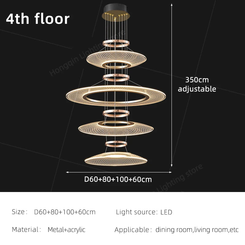 Living Room Pendant Light Duplex Staircase Pendant Light Villa for Dining Table Hanging Lamp Living Room Chandelier