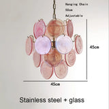 Modern Murano Glass Disc Chandelier Metal Gold Silver Dimmable Ceilings Lustre for Restaurant Hotel Bedroom