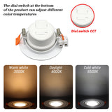 LED Change Color 3 CCT 3000K 4000K 6000K LED Ceiling Spotlight Embedded Light 7W AC 110V 220V Adjust 90°  1-10pcs Lighting Spot