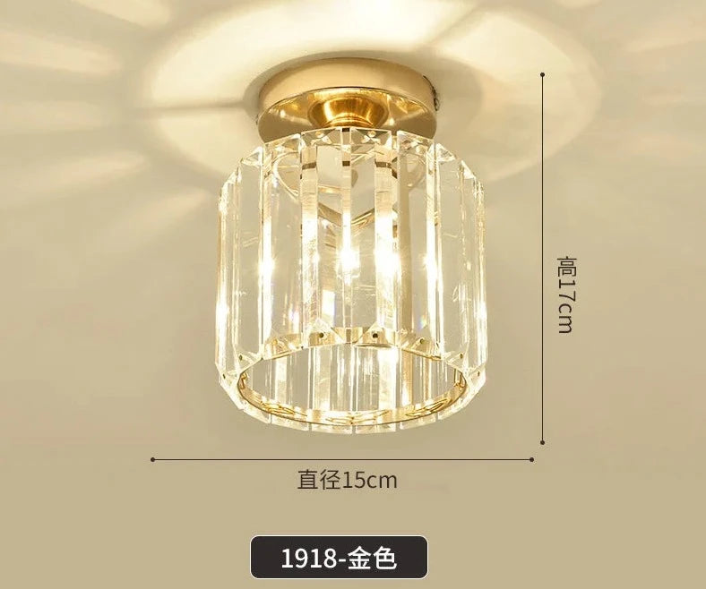 Aisle Light Corridor Entrance Light Led Balcony Home Light Luxury Crystal Ceiling Luminaire Surface Mounted Luminaire
