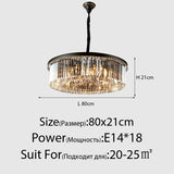 New Modern LED Crystal Chandelier American Living Dining Room Villa Hanging Light Bedroom Ceiling Pendant Lamp Home Decor Lustre