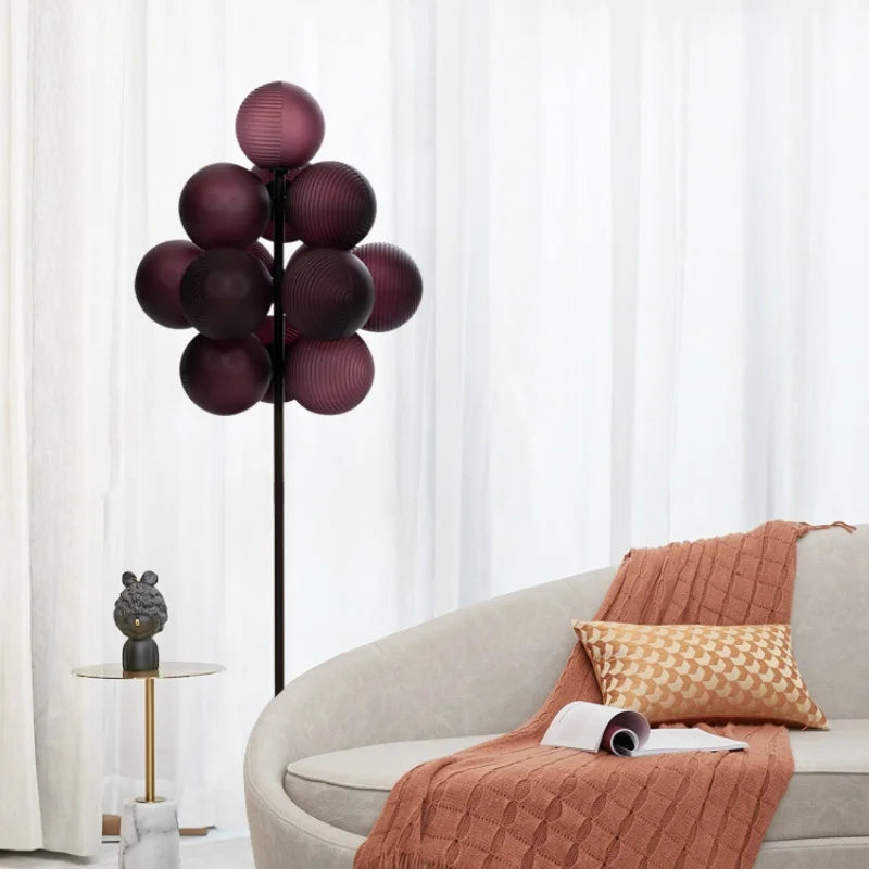 Modern Living Room Floor Lamp Sofa Side Standing Lamp Creative Design Grape Glass Lamp Bedroom Bedside Lamp Desk Lamp LED Light