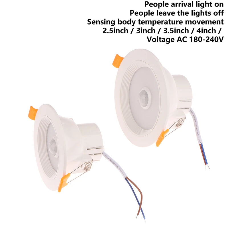 Recessed Stairs Lighting Downlight Human Body Motion Sensor Ceiling Lights 3W 5W 7W 9W Smart Home LED Spot Built-in Lamp