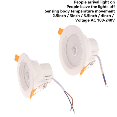 Recessed Stairs Lighting Downlight Human Body Motion Sensor Ceiling Lights 3W 5W 7W 9W Smart Home LED Spot Built-in Lamp
