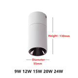Folding and Rotating LED Downlight 9W12W15W20W24W Surface Mounted Dimmable COB Ceiling Lamp Anti Glare Spotlight AC90-260V CRI98