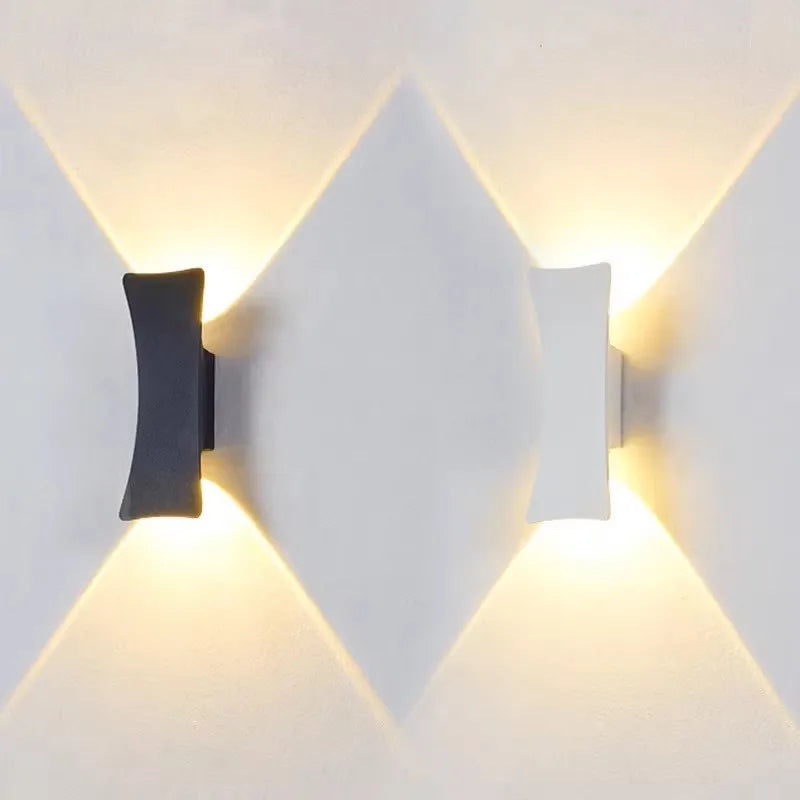 IP65 Waterproof Outdoor Aluminum Wall Light - Modern Black & White Exterior Sconce Fixture for Courtyard, Entrance, Porch & Garden