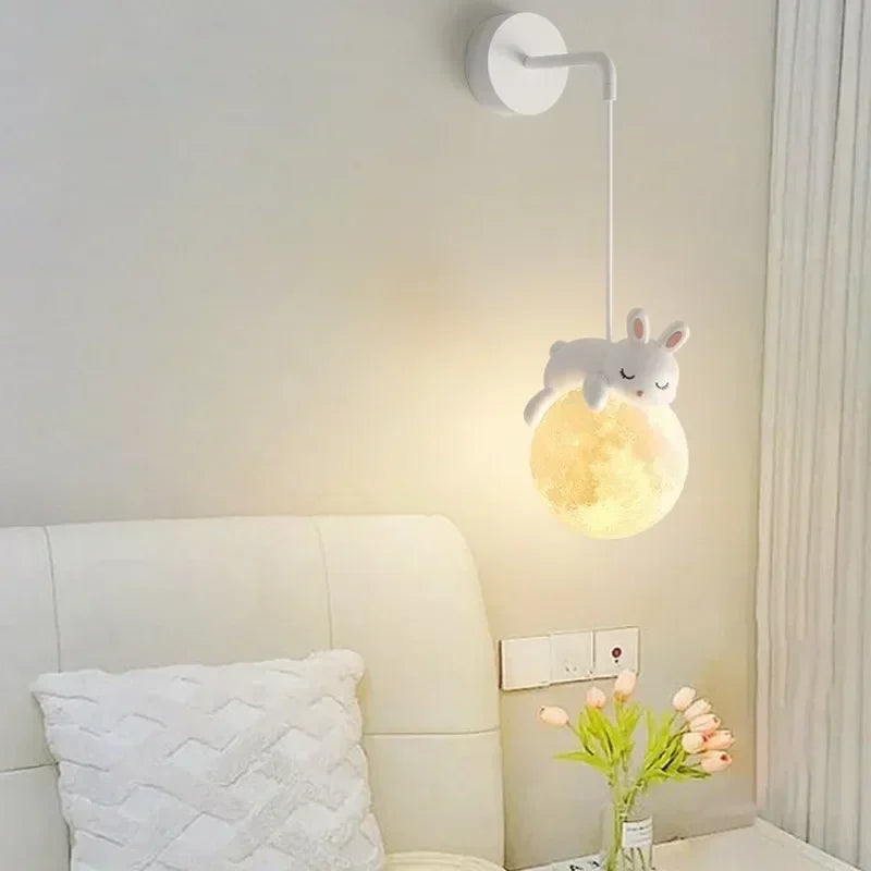 Nordic Little Bear LED Pendant Light - Minimalist Kids Chandelier Hanging Lamp