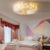 Modern Feather Led Ceiling Lamps Nordic Romantic Warm Bedroom Ceiling Lights Home Lighting Living Room Decor Lamp Luster Fixture