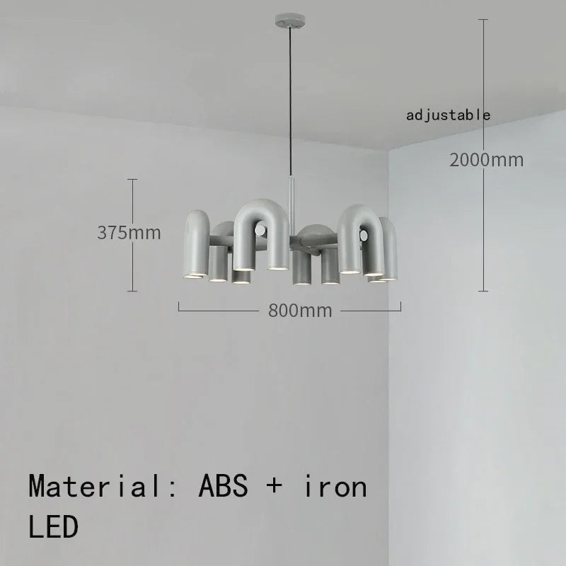 Nordic Creative U Shaped Pendant Light Restaurant Living Room Bedroom Personalized Minimalist Led Designer Decorative Chandelier
