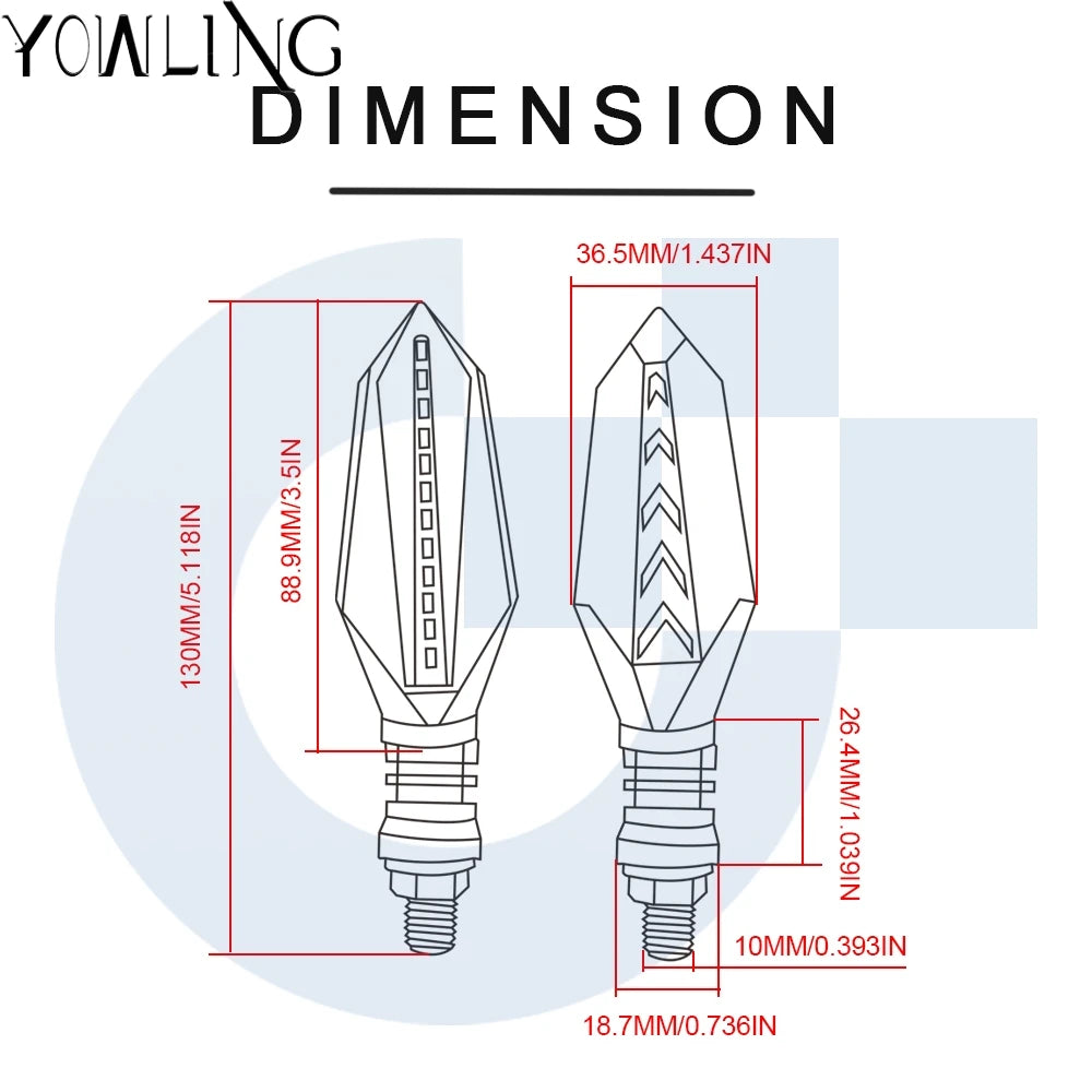 Front & Rear Motorcycle Turn Signal Indicators - Fits Yamaha YZF R1 R6 FZ1 FZ6 MT07 MT09 & Kawasaki Ninja ZX6R ZX10R