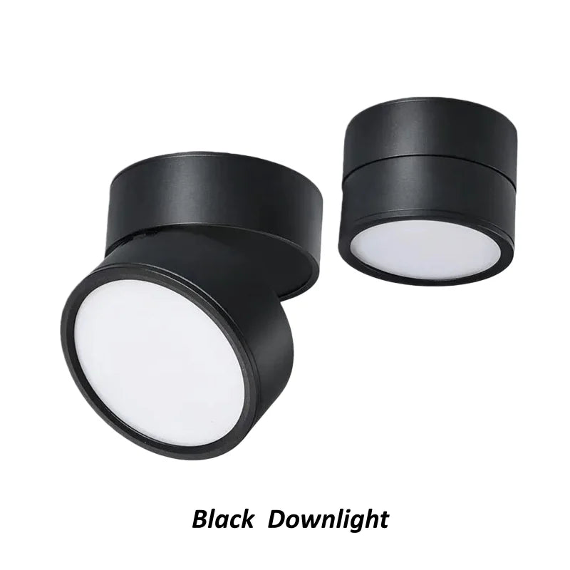 Ultra thin Surface Mounted Rotating Anti Glare Dimmable LED Downlight AC85-290V Ceiling Spotlight Lamp Indoor Lighting