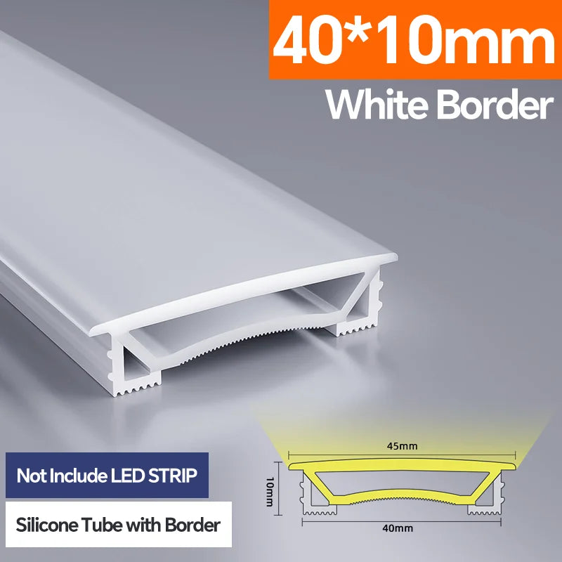 Light Strip Silicone Tube LED Diffuser Flexible Black and White Lampshade with Edge Contour Light Mask Plate Cover