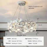 2026 New Nordic Style Chandelier Luxury LED Crystal Pendant Lights for Living Room Modern Lamp for Romantic Bedroom Dining Room