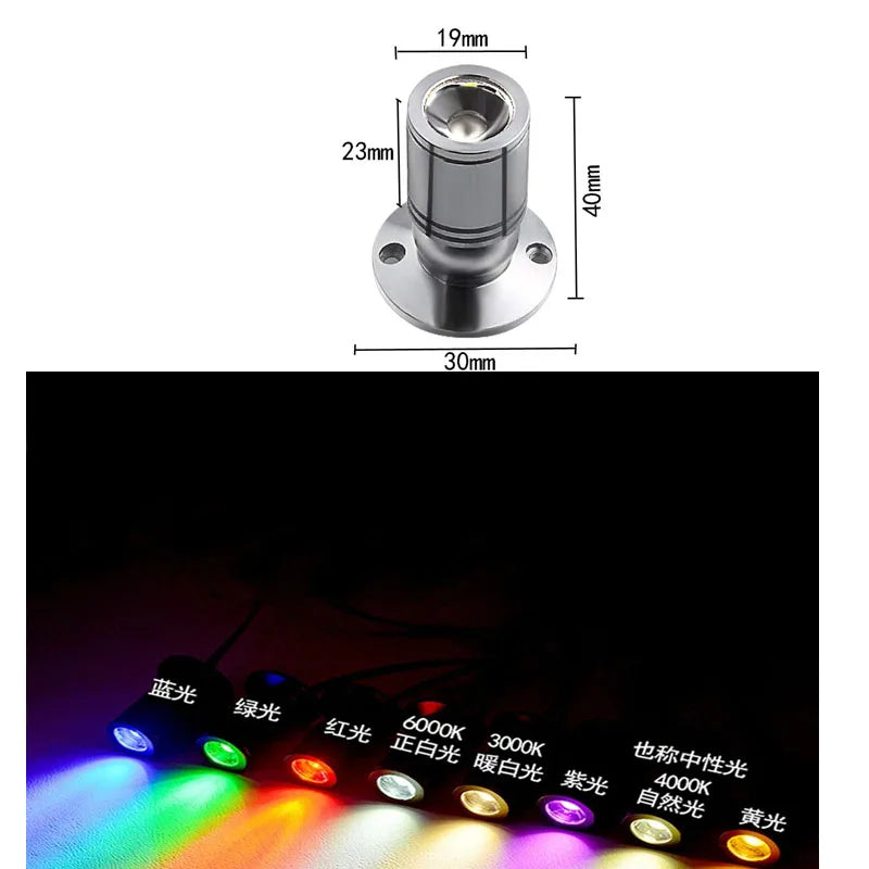 LED 3W Spotlights AC85-265V  Led Ceiling Down Light DC12V Cabinet Counter Showcase Jewelry Lamp