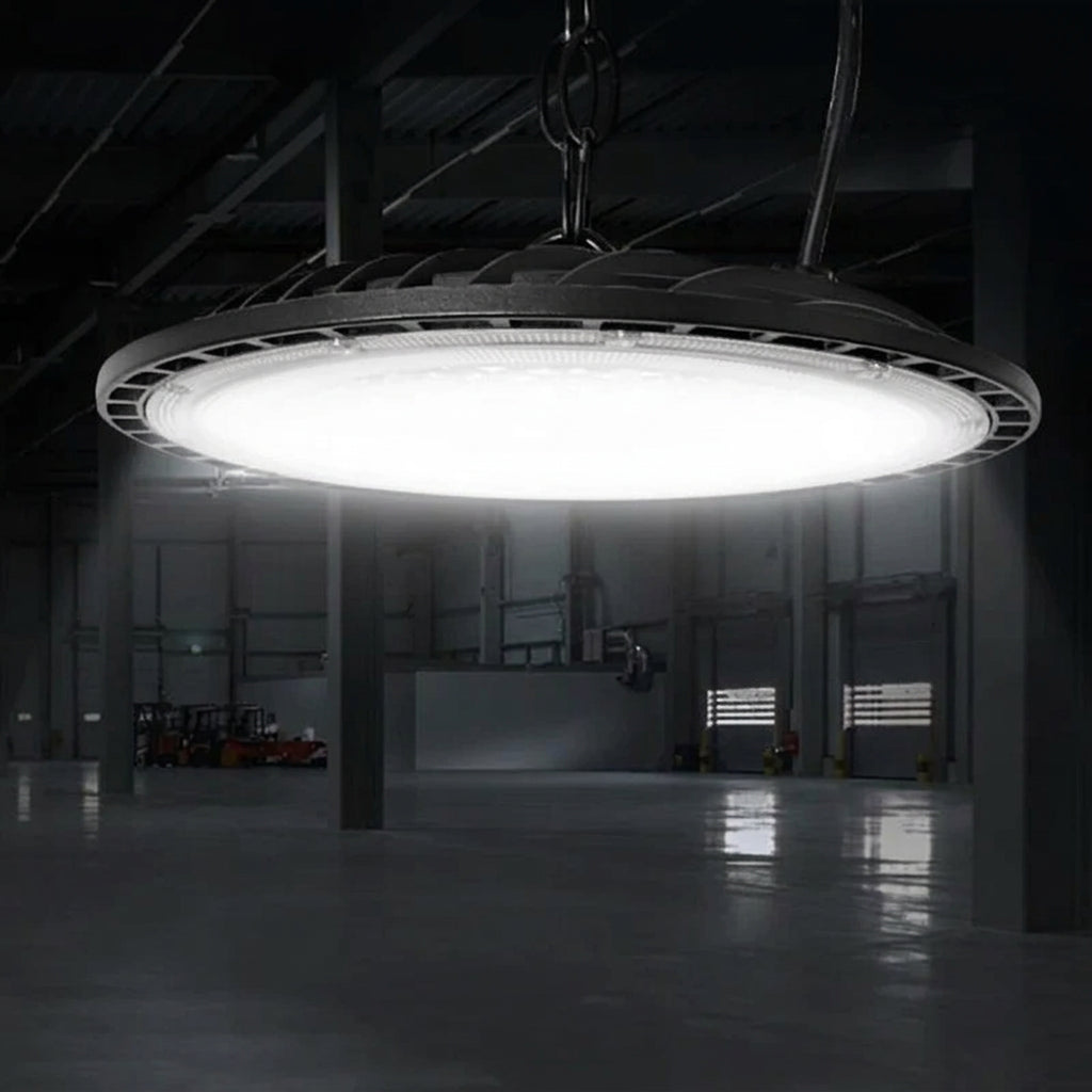 UFO LED High Bay Light (100W/150W/200W/300W) - Super Bright Commercial Industrial Overhead Lighting for Warehouse, Garage & Market