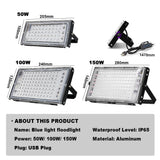 LED Light Adjust Angle Blue Light Floodlight 50/100/150W EU (No) Plug AC220V Outdoor LED Spotlights USB DC5V Party Lighting Lamp