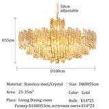 Luxury Crystal Ceiling Pendant Chandelier Lights Dining Room Chandeliers Lighting for Living Room Light Home Decor Lustre Salon