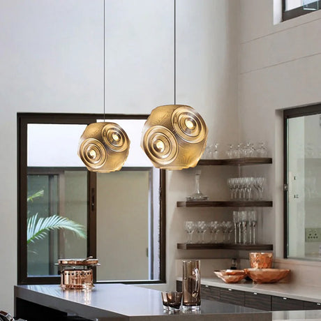 Minimalism Chandeliers Design Modern LED Luster Indoor Round Lighting Fixtures Art Caterpillar Gallery for Dinning Table