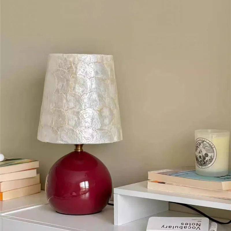 Natural Shell Ceramics High-end LED Decoration Table Lamp Desk Light For Living Room Bedroom Study Lighting Fixtures