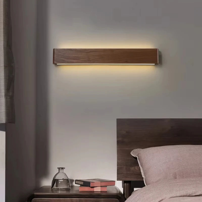 LED Wooden Wall Lamp for Living Room Bedroom Bedside Corridor Stairs Indoor Modern Home Decoration Up Down Wall Sconce Lights ﻿