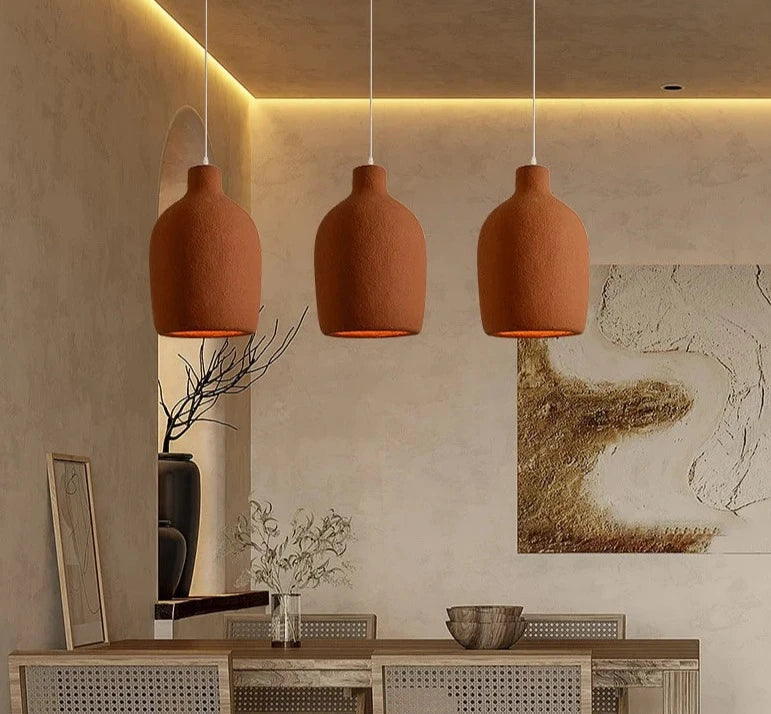 Nordic Wabi-Sabi Style Led E27 Pendant Lights Luster Dining Room Minimalism Lamp Home Decor Light Bar Loft Pendant Lamp Fixtures