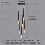 New Luxury Chandelier Nordic Conical Light Modern Living Room Duplex Attic Long Pendant Light Villa Staircase LED Pendant Light