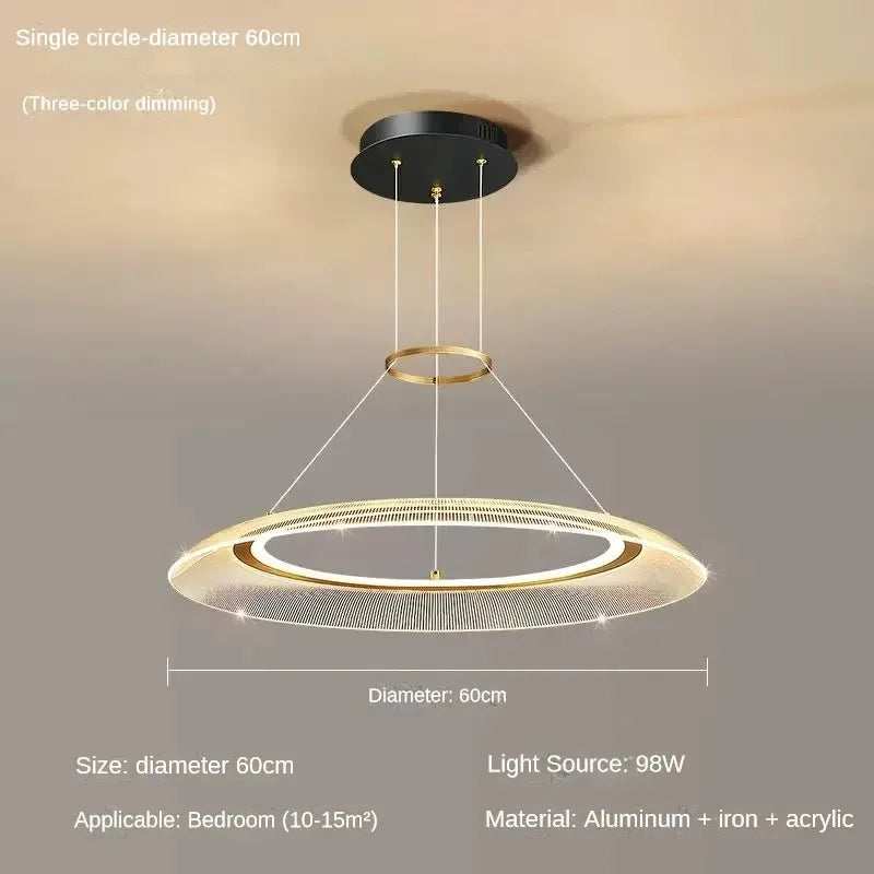 Modern LED Screw Living Room Chandelier Luxury Ring Villa Pendant Lamp Atmosphere Kitchen Island Art Decoration Lighting Fixture