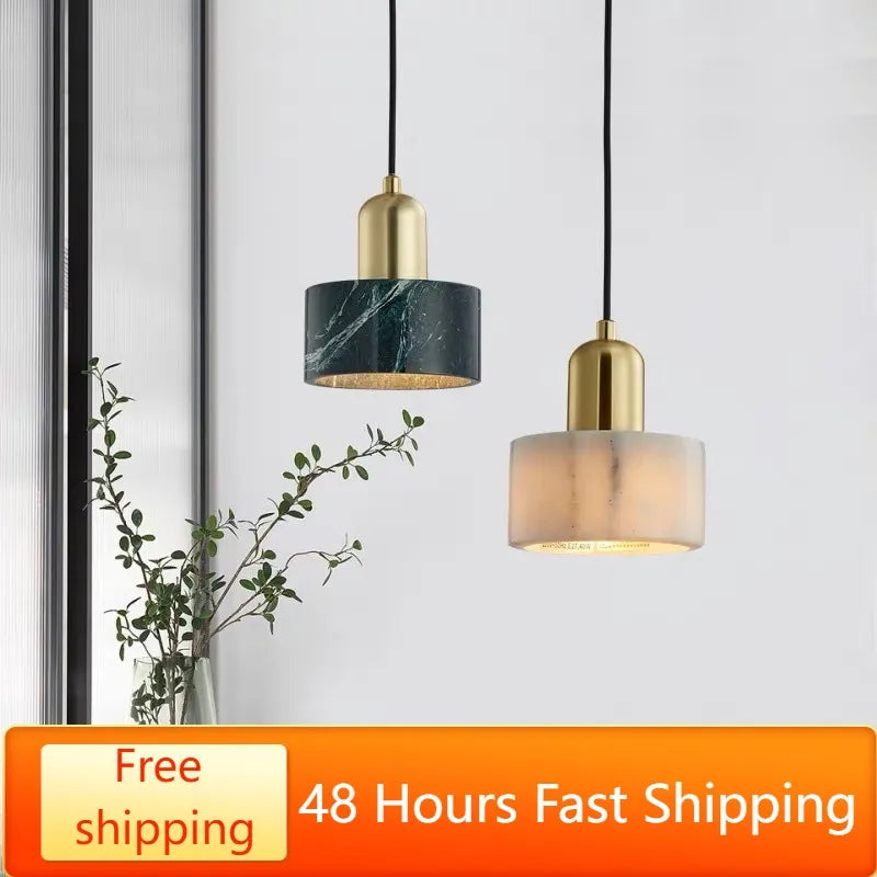 Nordic Modern Luxury Marble Pendant Lamp Bedroom Bedside Kitchen Restaurant Bar Counter Led Lights Hanging Lighting Home Decor