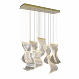 Nordic Lighting Guide LED Chandelier Duplex Rotating Stairs Postmodern Chandelier Creative Restaurant Pendant Light LED