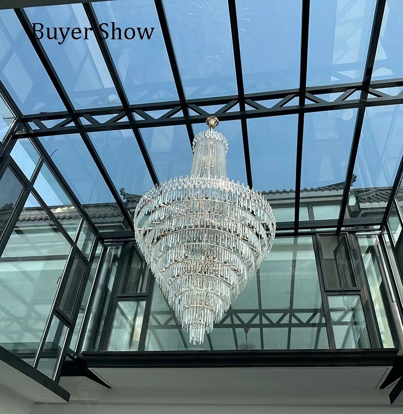 Nordic Modern Crystal Chandelier Wedding Hall Villa Hotel Hall Living Room Home Decoration Ceiling Light Luxurious Pendent Lamp