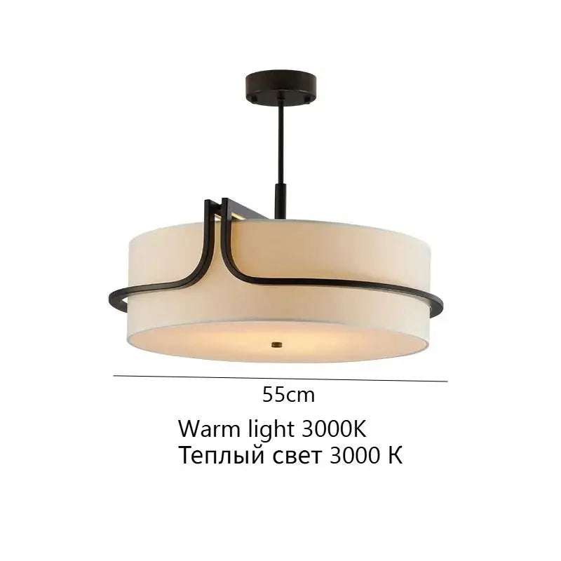 Modern Fabric Art Ceiling Chandelier Black Dining Room Bedroom Hallway Pendant Lights Minimalist Decor Indoor Lighting Fixture