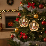 Acrylic Light-Up Christmas Ball Ornament Penguin Snowman Christmas Bauble Ornament Animal Pattern Transparent