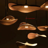 Japanese Wabi Sabi Solid Wood Lamp for Living Dining Room  Villa Duplex Kitchen Island Linear Light 3colors Changeable