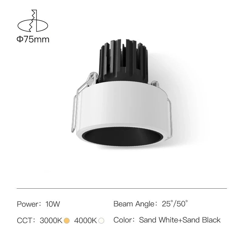 Ultra Thin Led Downlight Surface Mount Ceiling Lamps 10W Semi-recessed Anti-glare LED Spotlights AC110/220V Ceiling Light