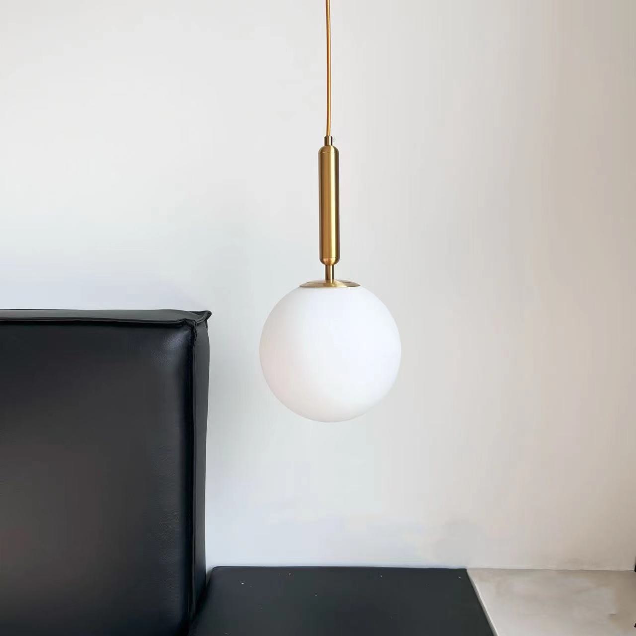 Modern Glass Ball Led Pendant Lamp Fixtures Bedside Gold Indoor Kitchen Hanging Lights Luminaire Dining Room Lighting Decoration