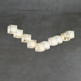 Rubik's Cube Marble Home Decoration Gold LED Chandelier Lighting Hanging Lamps 2026 New Trend Lustre Para Sala Estar For Foyer