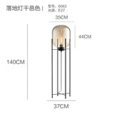 Nordic Glass Globe Floor Lamp - Modern Iron Standing Light for Living Room