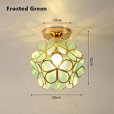 12W Nordic Flower Ball LED Ceiling Lamp E27 Tiffany Iron Acrylic Petal Inlaid Chandelier Aisle Corridor Home Decor Ceiling Light