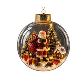 Acrylic Lighted Christmas Ball Ornament Transparent LED Lighted LED Christmas Tree Globe Decor Decorative