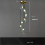 Modern Blue Glass Led Pendant Lamps Designer Hanging Lamps for Hallway Bar Bedroom Chandelier Suspension Luminaire Lighting
