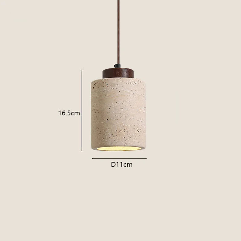 Japanese modern designer wabi-Sabai bedroom bedside lighting bar B&B yellow cave stone chandelier bedside hanging wire lamp