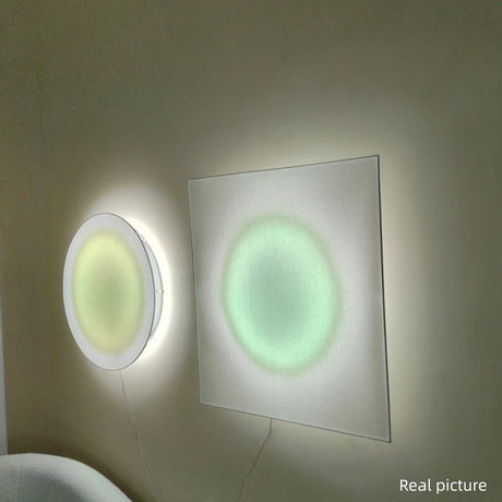 New Square Circular LED Wall Lamp Remote Control Colorful Dimming For Parlor Hotel Bedroom Dining Atmosphere Lighting