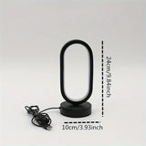 1PC Mini Circular Metal Art Desk Lamp with Three Color Lighting and USB Port