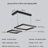 Modern Square LED Pendant Lamp Table Dining Living Room Hanging Light Bedroom Kitchen Hall Chandelier Home Decor Lighting Fixtur