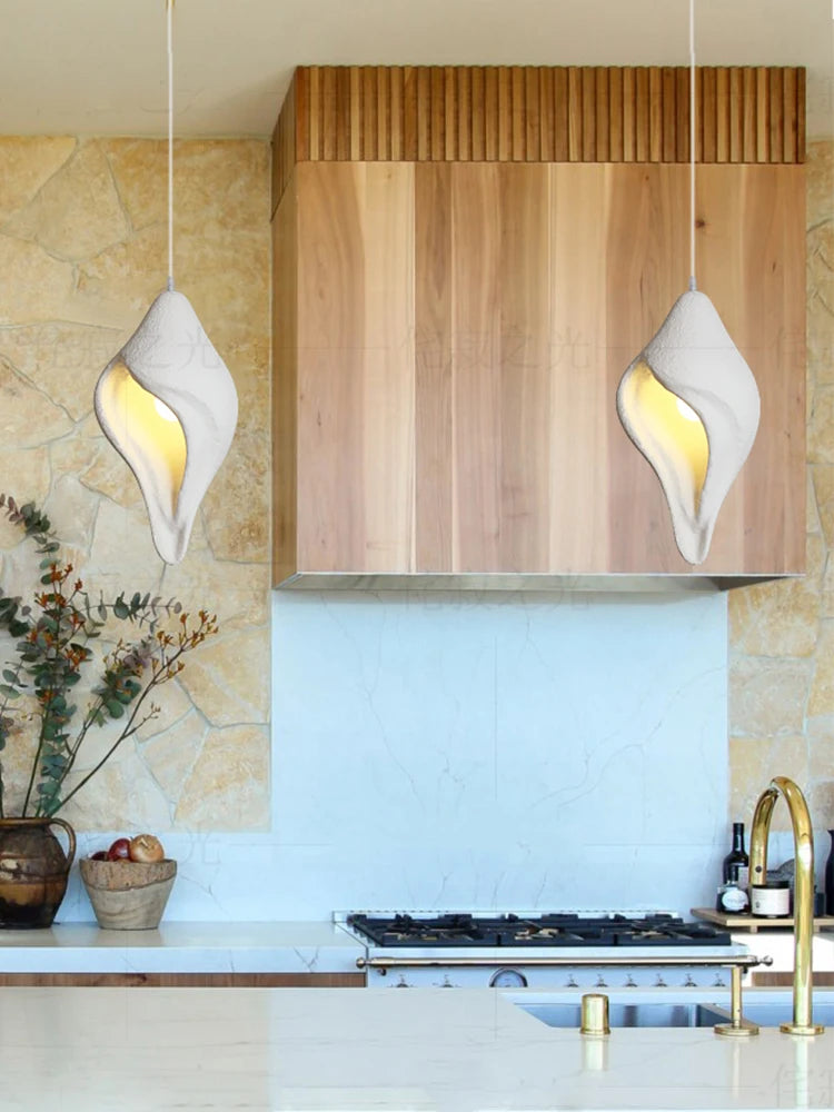 Creative Conch Pendant Light Home Decor Indoor Restaurant Lighting 2026 New Bar Island Table Modern Wabi Sabi Ceiling Chandelier