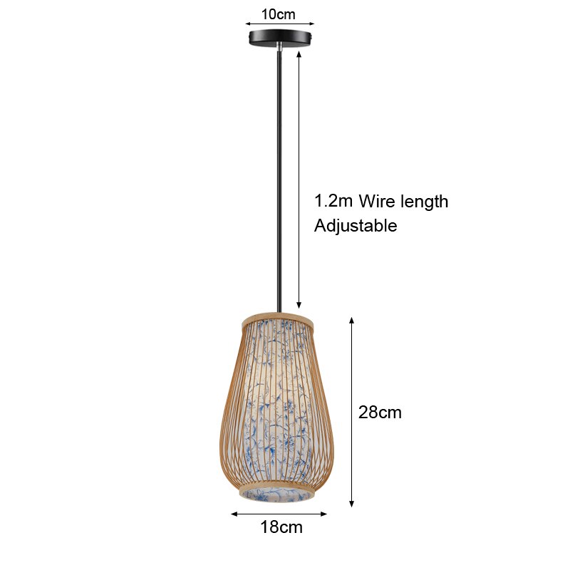 Bamboo Pendant Lamp Hand Knitted Chinese Style Weaving Hanging Lamps 18/19/30cm Restaurant Home Decor Lighting Fixtures