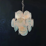 Modern Murano Glass Disc Chandelier Metal Gold Silver Dimmable Ceilings Lustre for Restaurant Hotel Bedroom