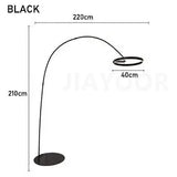 Nordic Luxury Circular Fishing Floor Lamp Living Room Bedroom Sofa Home Decoration Modern LED Light Wrought Iron Bedside Lamp