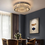 Modern Big Crystal Ceiling Lamp LED Light Circle Chandelier Lustre Indoor Bedroom RC Dimmable Fixtures Living Room