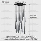 Modern Nordic Style Luxury Chandelier Villa Hanging Staircase Long Pendent Lamp LED Living Room Ceiling Light Indoor Lighting